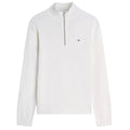 Tommy Jeans Slim Essential Quarter Zip Sweater Off White