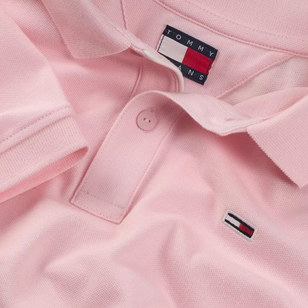 Tommy Jeans Slim Placket Polo Roze