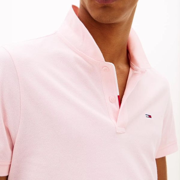 Tommy Jeans Slim Placket Polo Roze