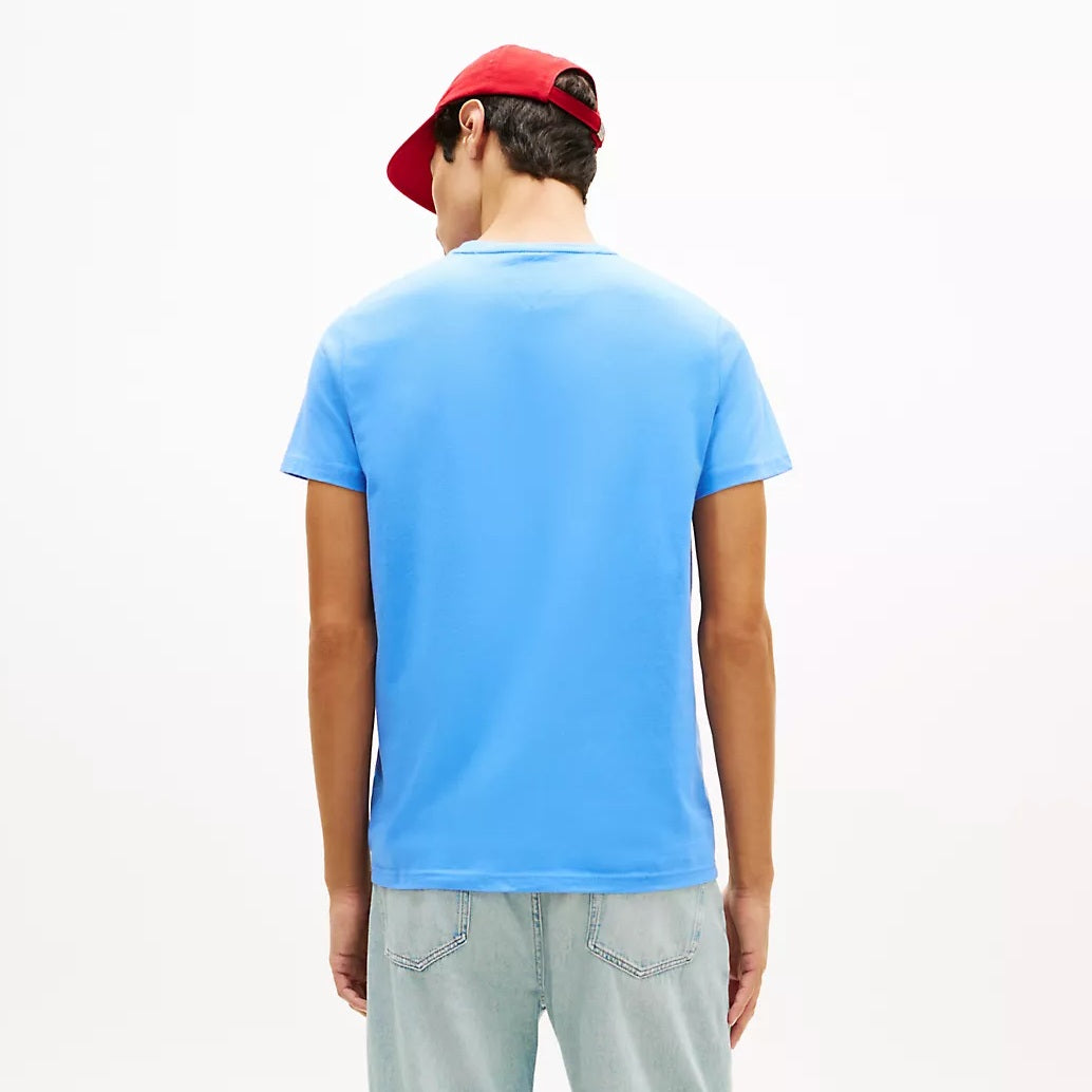 Tommy Jeans Slim Sign Chest T-shirt Blauw