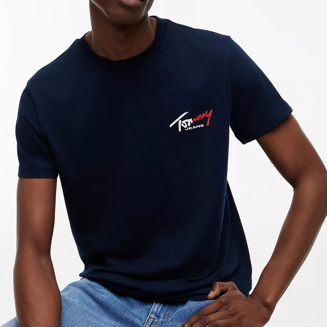 Tommy Jeans Slim Sign Chest T-shirt Navy