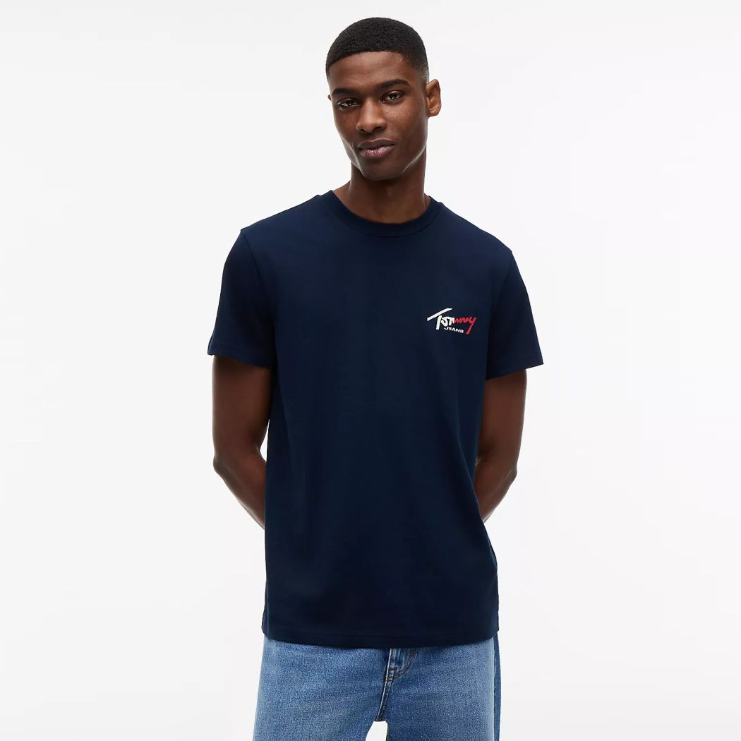 Tommy Jeans Slim Sign Chest T-shirt Navy