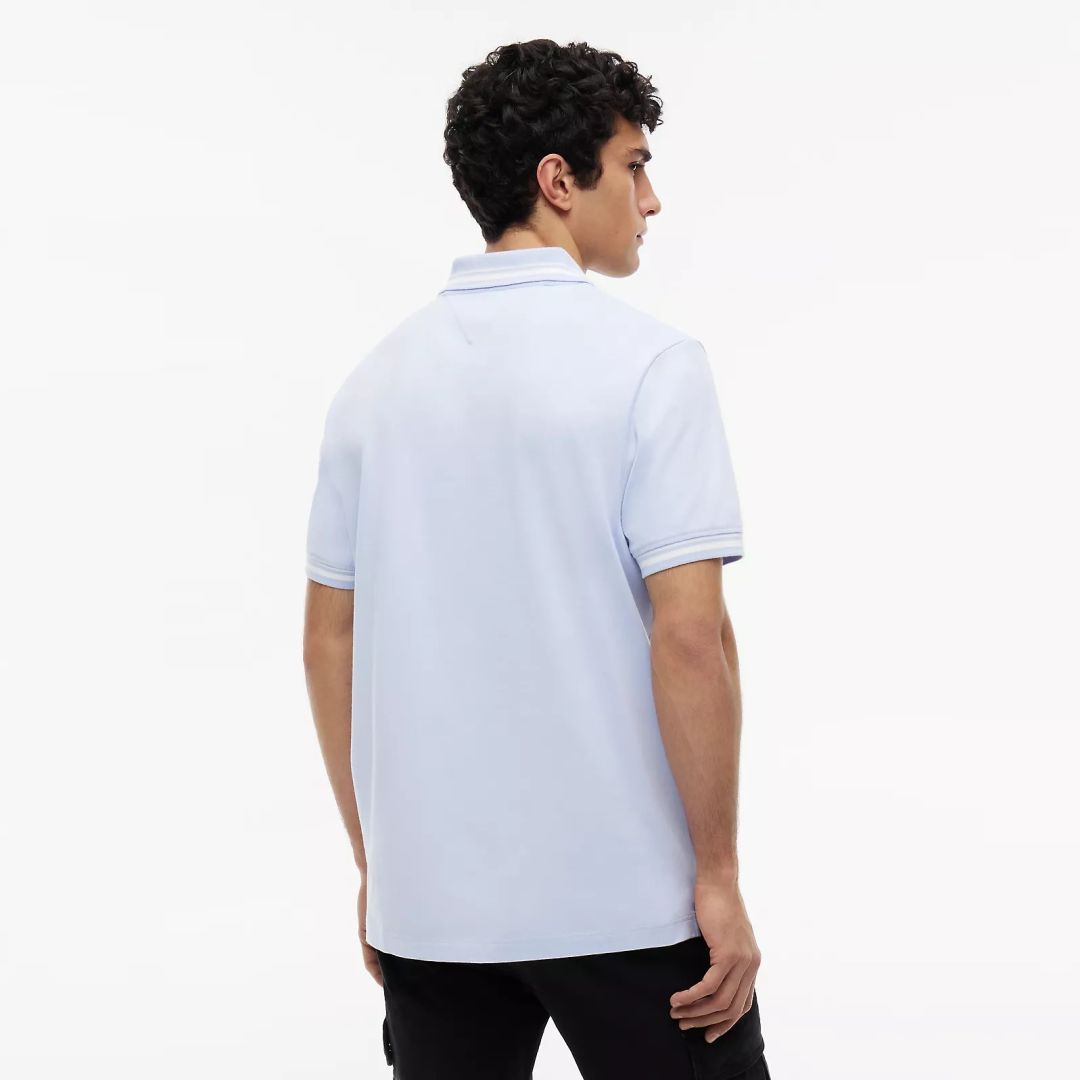 Tommy Jeans Tipped Polo Licht Blauw