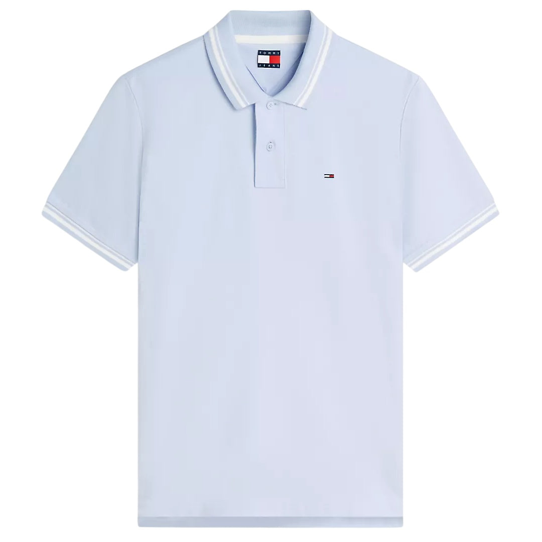 Tommy Jeans Tipped Polo Licht Blauw