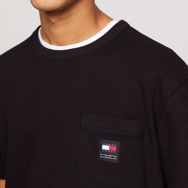 Tommy Jeans Waffle Pocket T-shirt Zwart