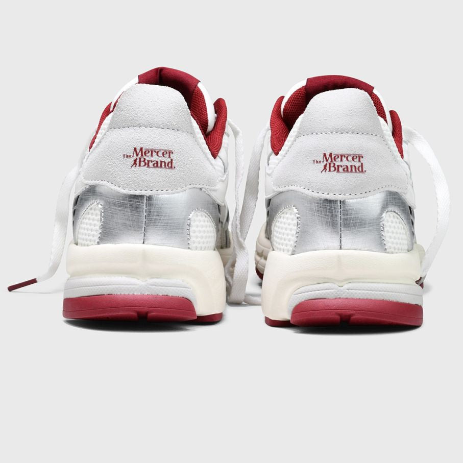 The Mercer Brand The Re-Run White Silver Sneaker Wit/Rood