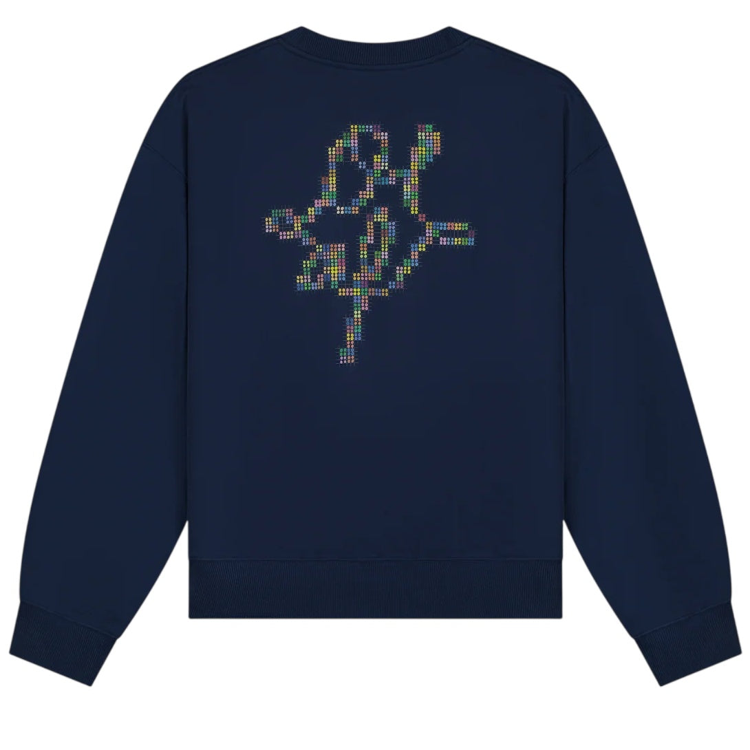 Olaf Dotted Monogram Sweater Navy