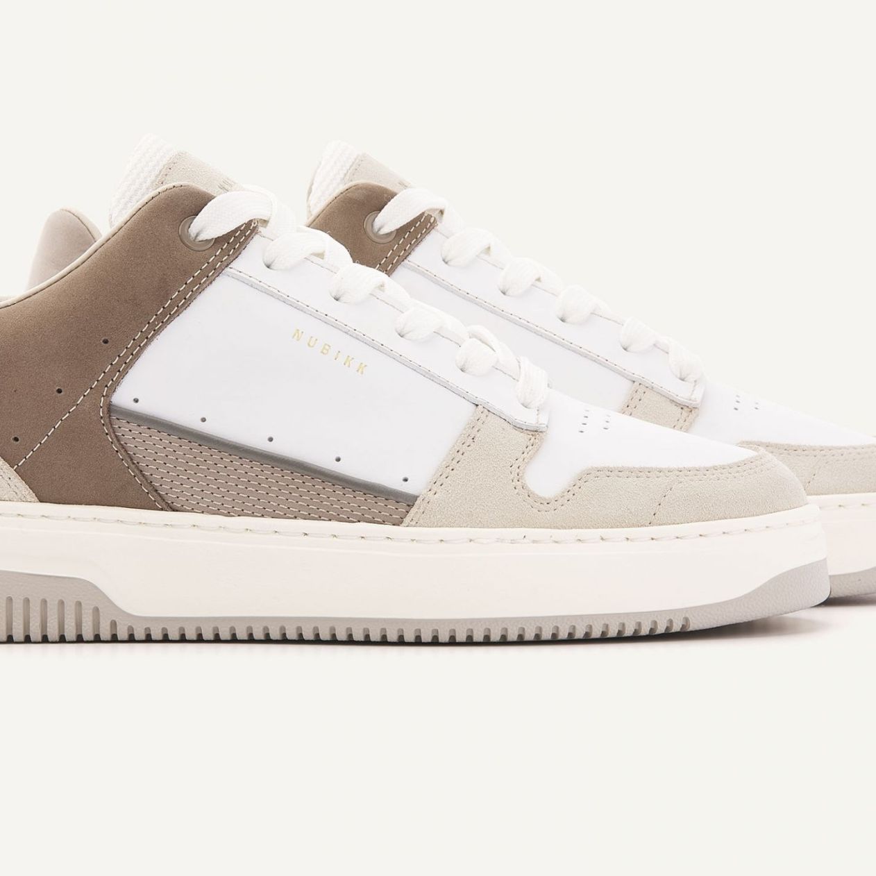 Nubikk Basket Courtside Sneaker Wit/Bruin