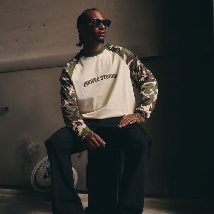 Croyez Two Tone Camo Longsleeve T-shirt Off White