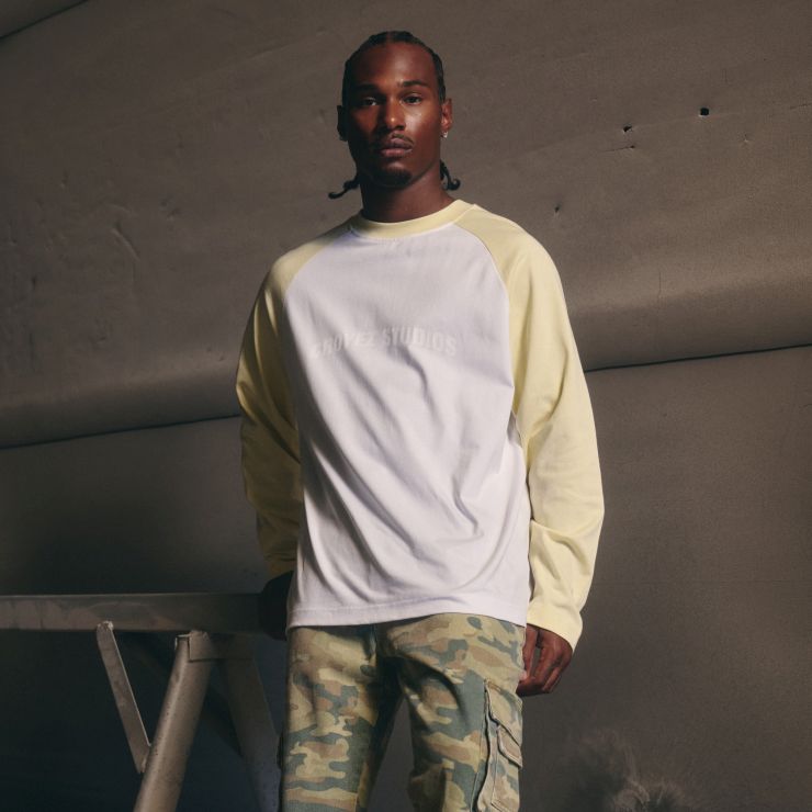 Croyez Two Tone Longsleeve T-shirt Off White/Geel