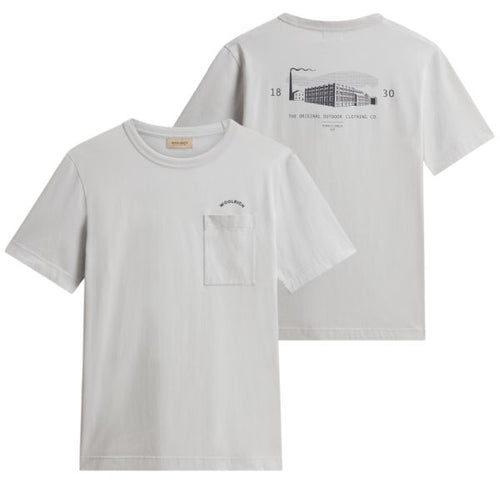Woolrich Cotton Logo Pocket T-shirt Grijs