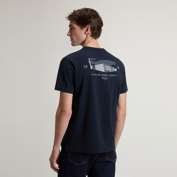 Woolrich Cotton Logo Pocket T-shirt Navy