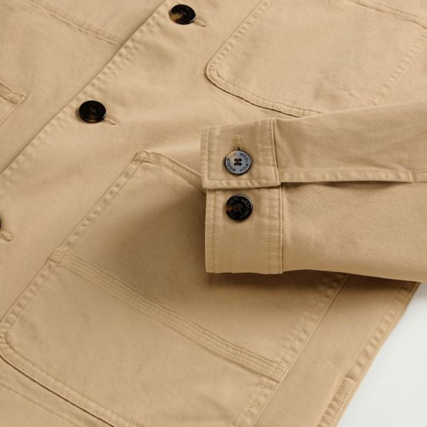 Woolrich Cotton Twill Chore Overshirt Beige