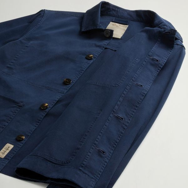 Woolrich Cotton Twill Chore Overshirt Navy