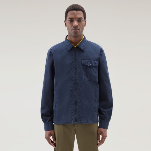 Woolrich Gabardine Overshirt Navy