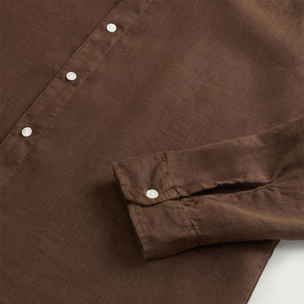 Woolrich Linen Overhemd Bruin