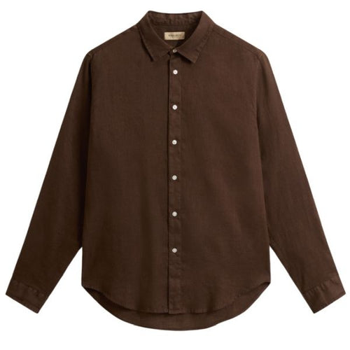 Woolrich Linen Overhemd Bruin