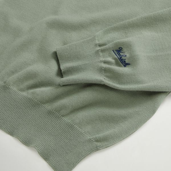 Woolrich Logo Cotton Sweater Donker Groen