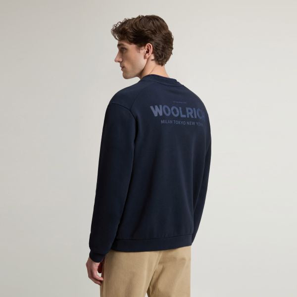 Woolrich Marco Logo Sweater Navy