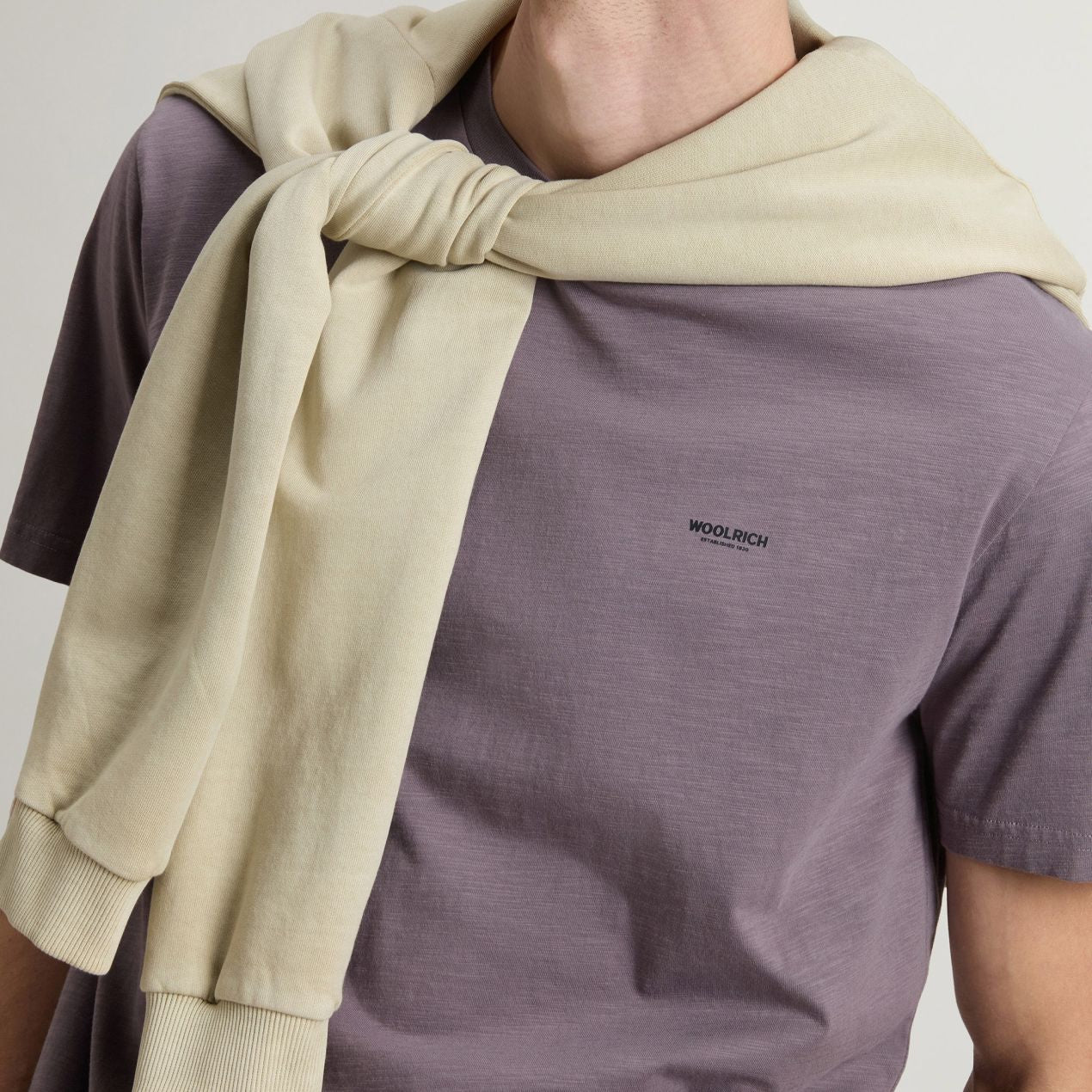 Woolrich Slub Logo T-shirt Grijs