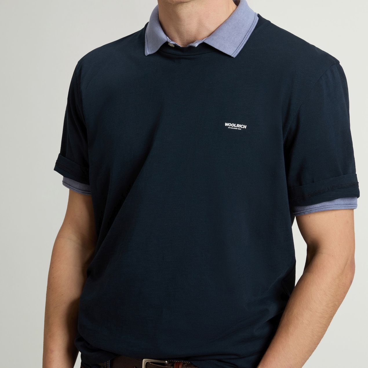 Woolrich Slub Logo T-shirt Navy