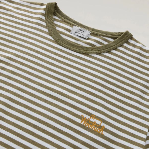 Woolrich Striped T-shirt Groen/Wit