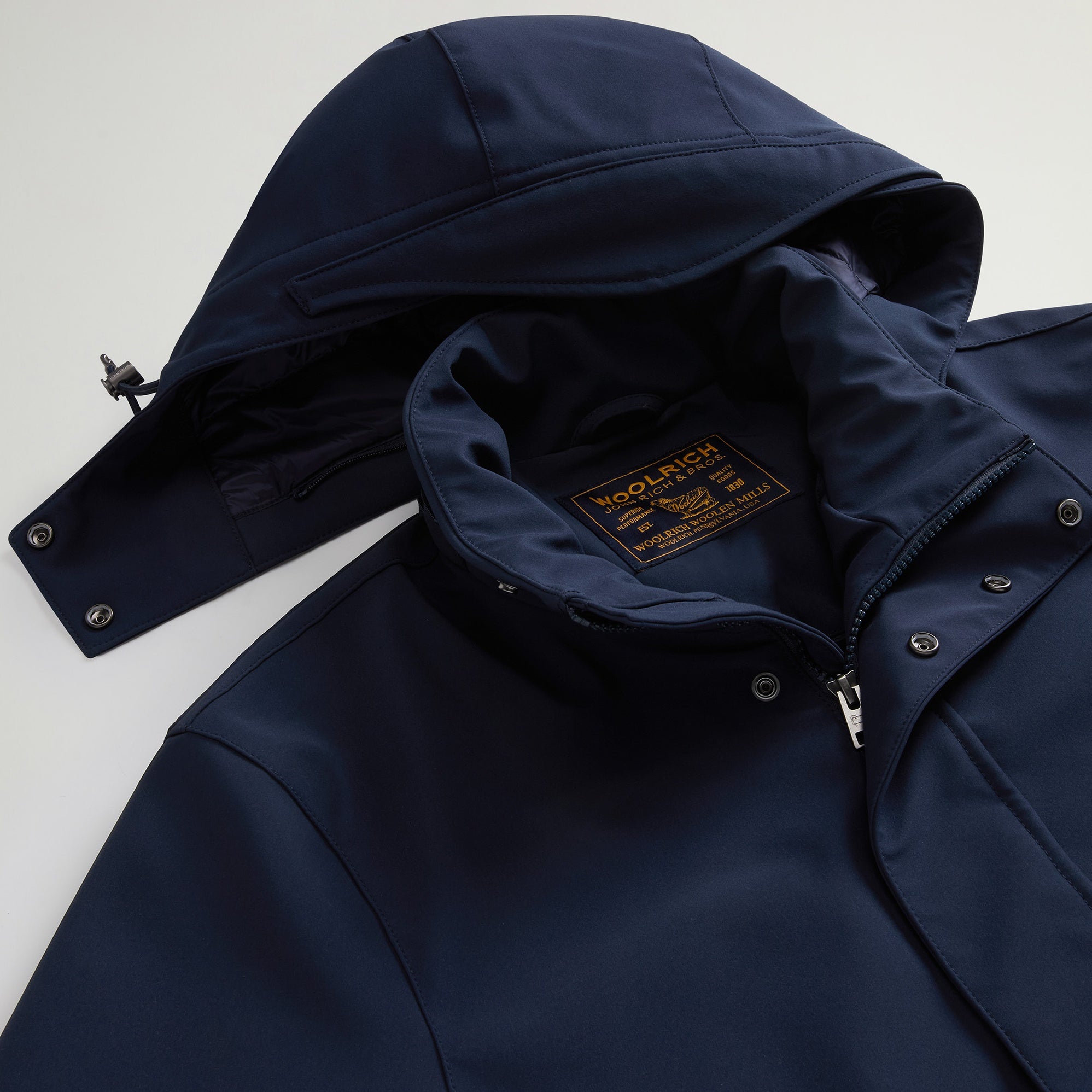 Woolrich Barrow Mac Coat Soft Shell Jas Navy