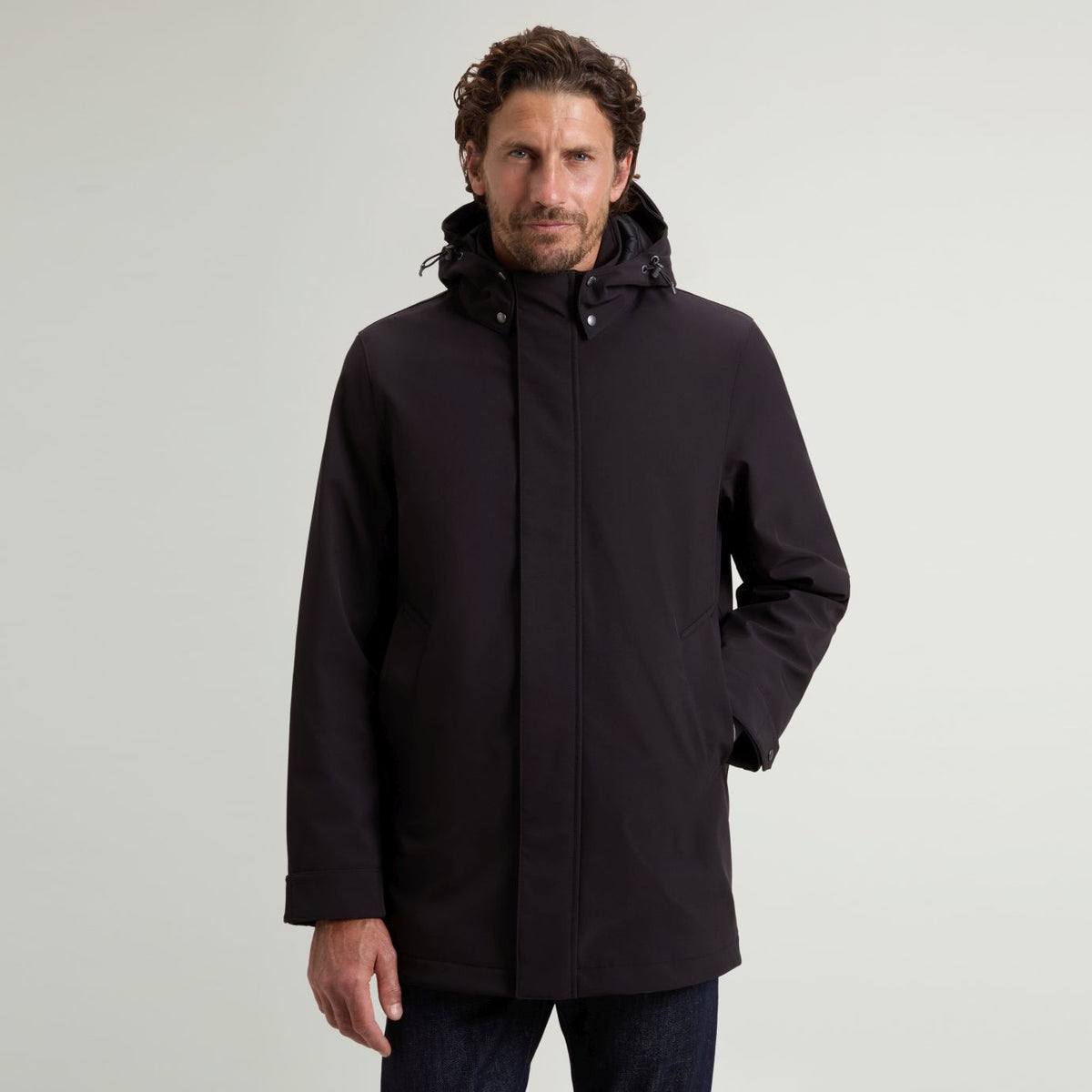 Woolrich Barrow Mac Coat Soft Shell Jas Zwart