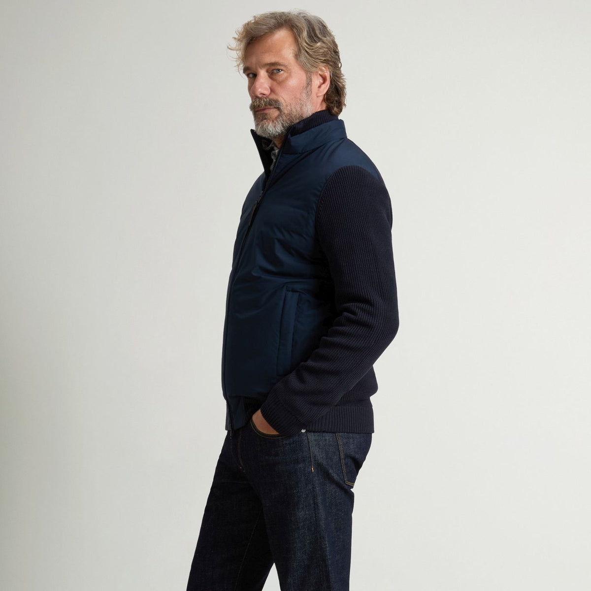 Woolrich Cloud Hybrid Jas Navy
