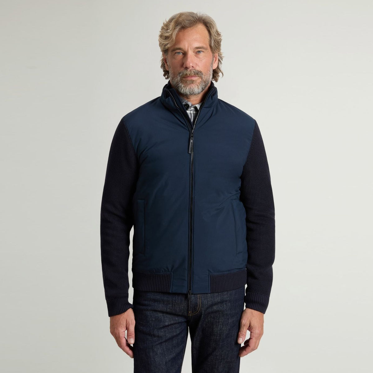 Woolrich Cloud Hybrid Jas Navy