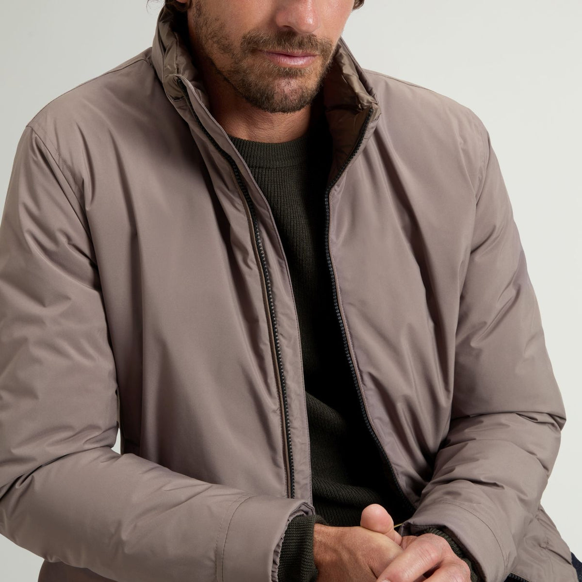 Woolrich Cloud Lewis Bomber Jas Bruin