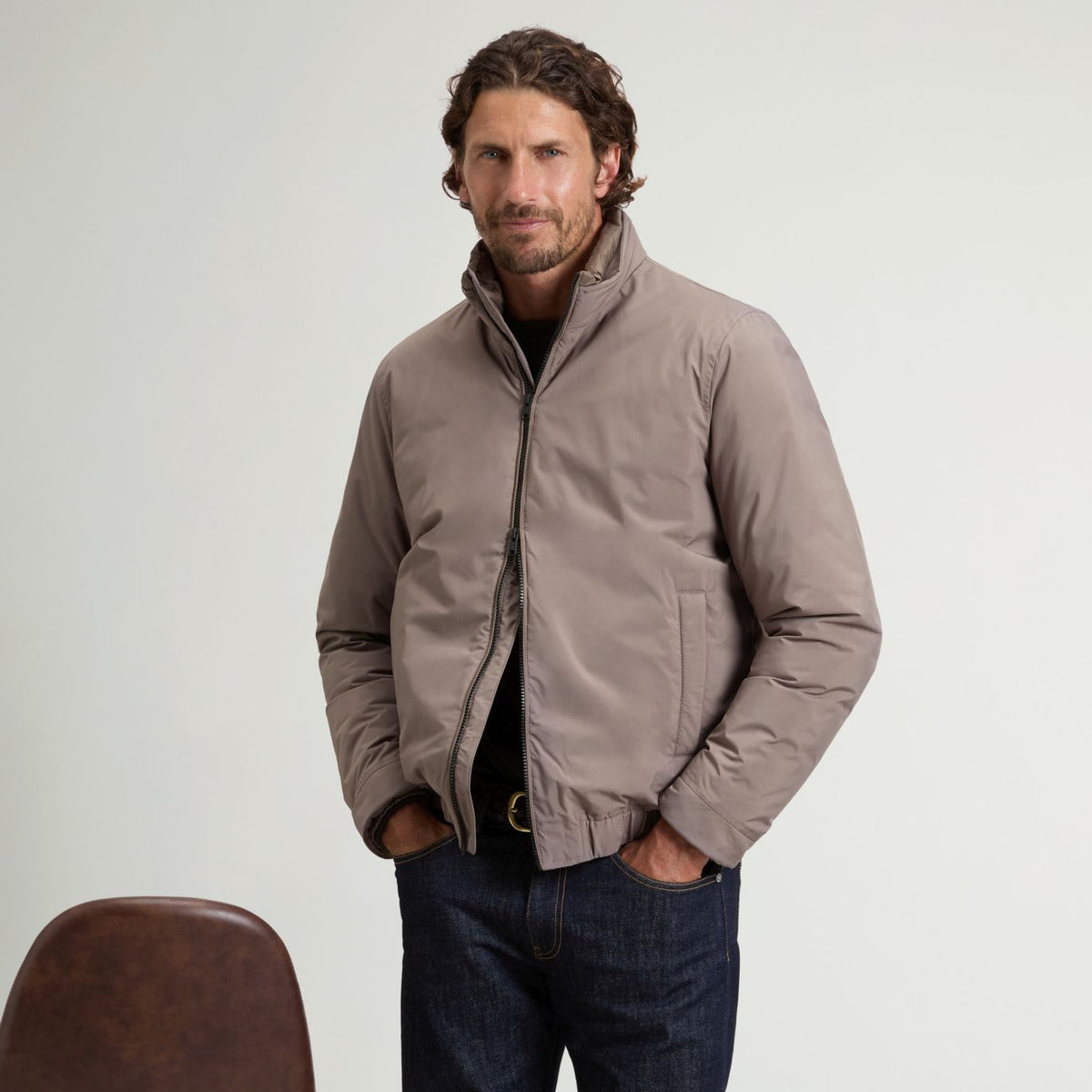 Woolrich Cloud Lewis Bomber Jas Bruin
