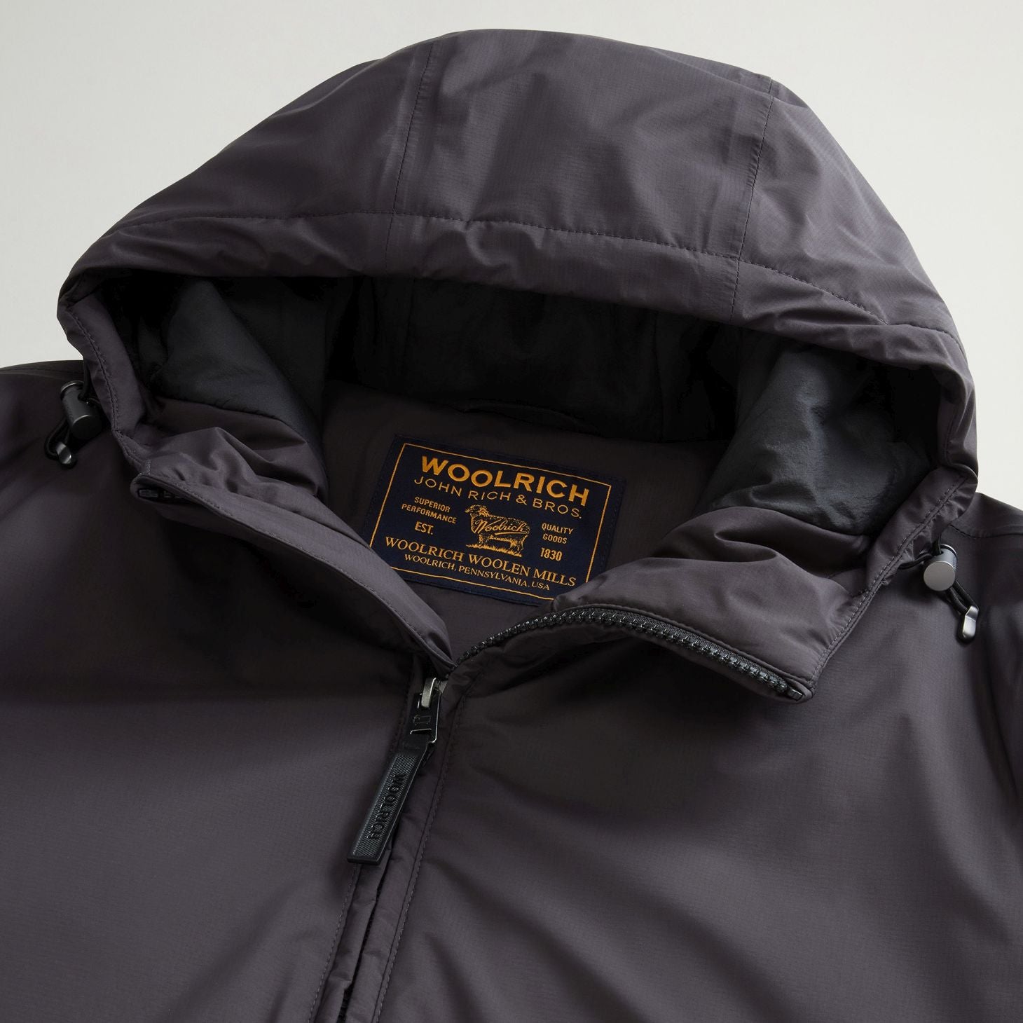 Woolrich Micro Ripstop Hooded Jas Antraciet