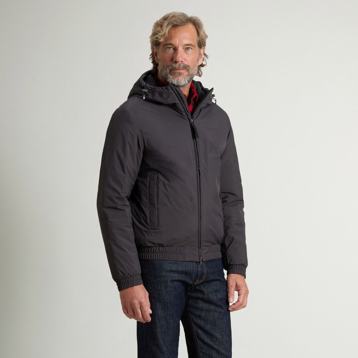 Woolrich Micro Ripstop Hooded Jas Antraciet