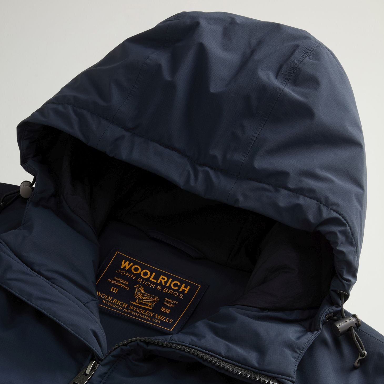 Woolrich Micro Ripstop Hooded Jas Navy