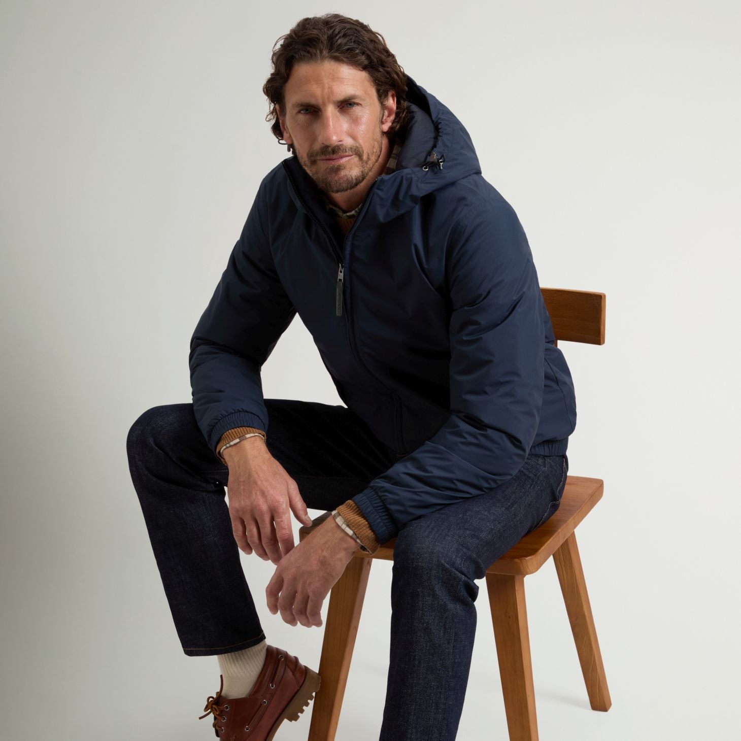 Woolrich Micro Ripstop Hooded Jas Navy