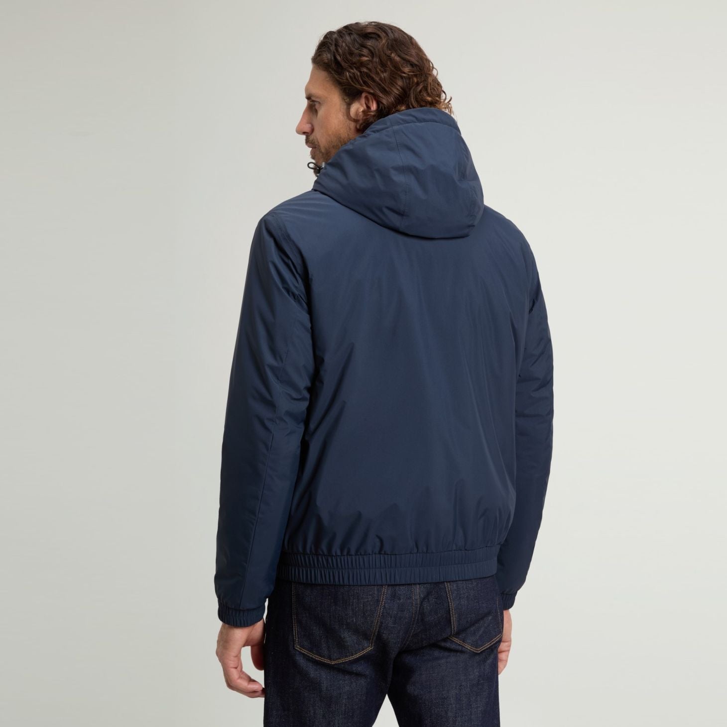 Woolrich Micro Ripstop Hooded Jas Navy
