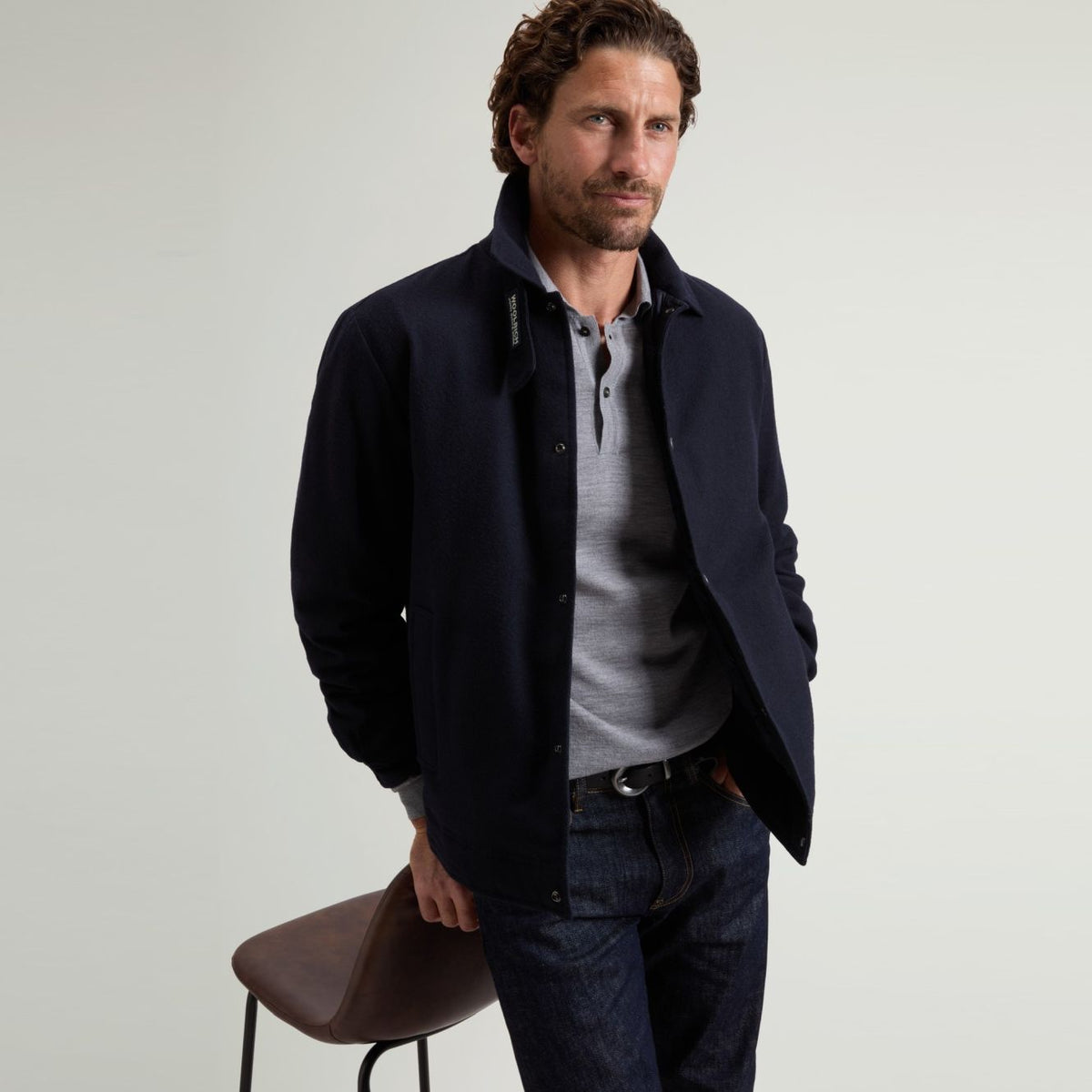 Woolrich Wool Keating Overshirt Navy